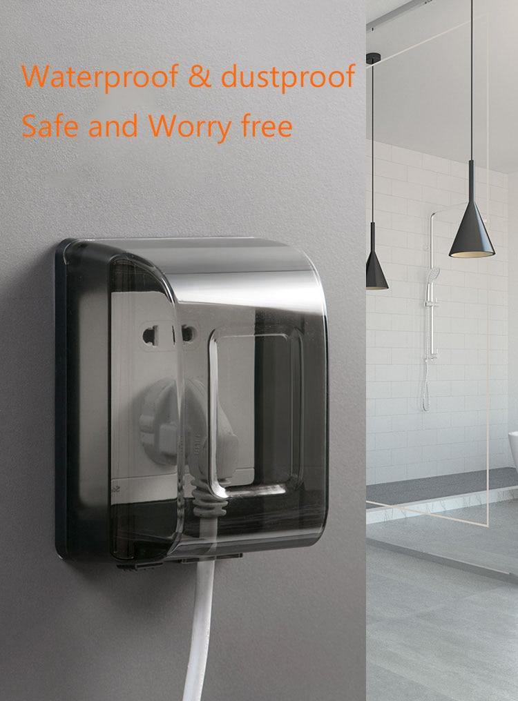 Bathroom Waterproof Large Transparent Socket Protective Box - Image 3