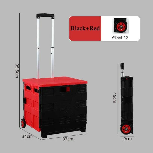 Foldable Portable Grocery Picnic Trolley Storage Cart Box - Image 10