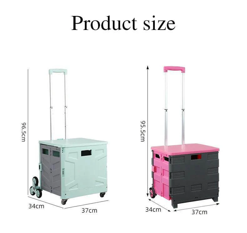 Foldable Portable Grocery Picnic Trolley Storage Cart Box - Image 8