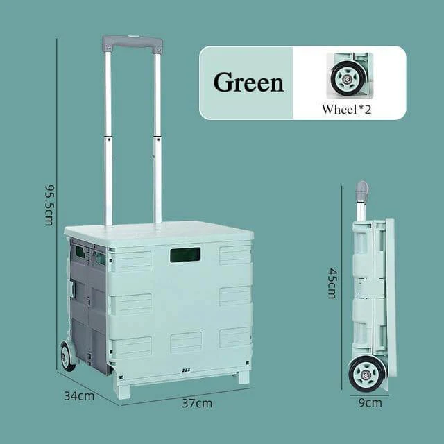 Foldable Portable Grocery Picnic Trolley Storage Cart Box - Image 9