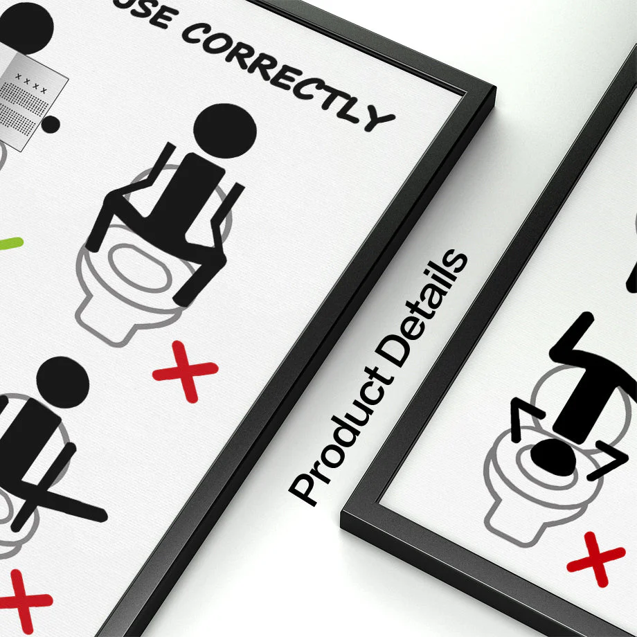 Funny Canvas Bathroom Warning Sign Poster - Image 6