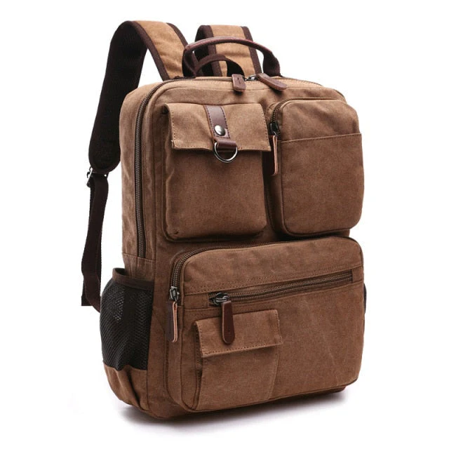 Korean Style Unisex Large Canvas Backpack - Image 11