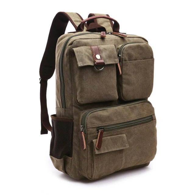 Korean Style Unisex Large Canvas Backpack - Image 12