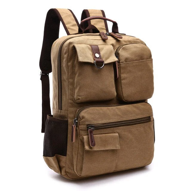 Korean Style Unisex Large Canvas Backpack - Image 13