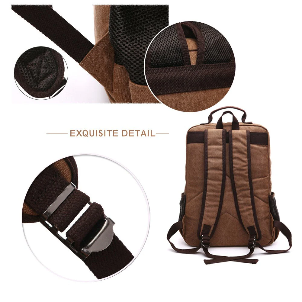 Korean Style Unisex Large Canvas Backpack - Image 5