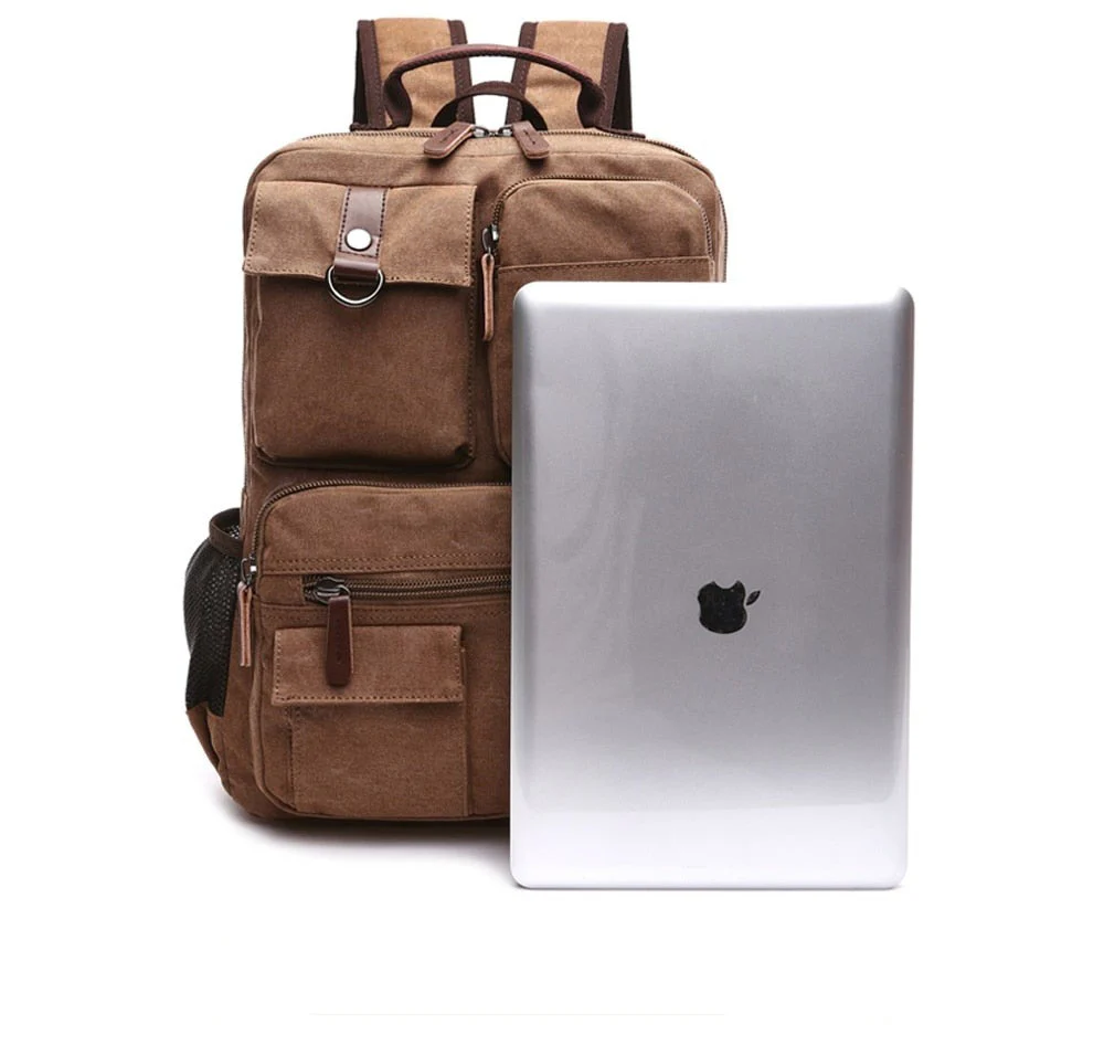 Korean Style Unisex Large Canvas Backpack - Image 6