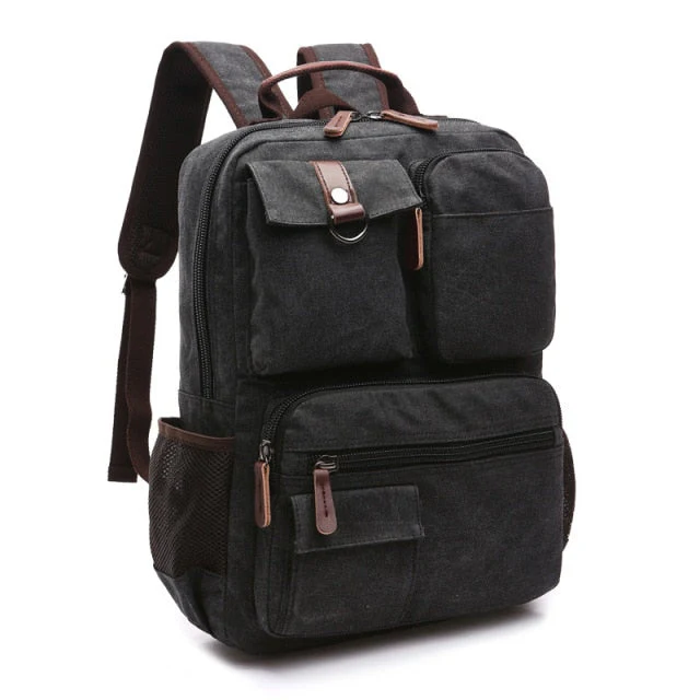 Korean Style Unisex Large Canvas Backpack - Image 9