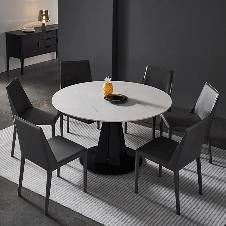 Luxury Extendable Oval Marble Rock Plate Modern Table - Image 7