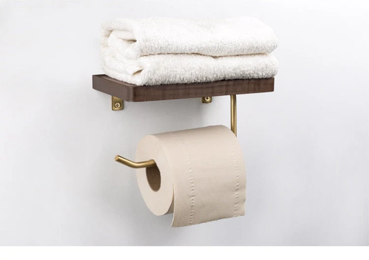 Nordic Wooden Toilet Paper Holder Shelf - Image 4