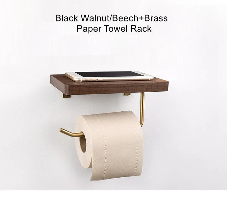 Nordic Wooden Toilet Paper Holder Shelf - Image 5