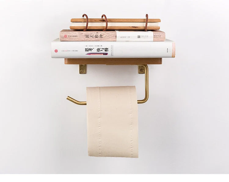 Nordic Wooden Toilet Paper Holder Shelf - Image 6