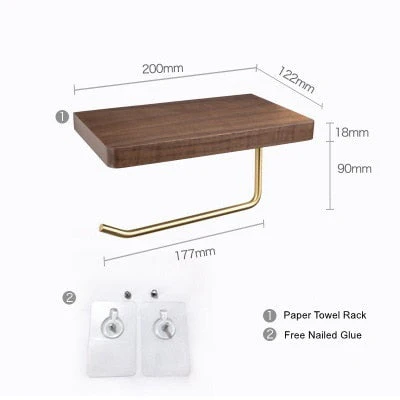Nordic Wooden Toilet Paper Holder Shelf - Image 7