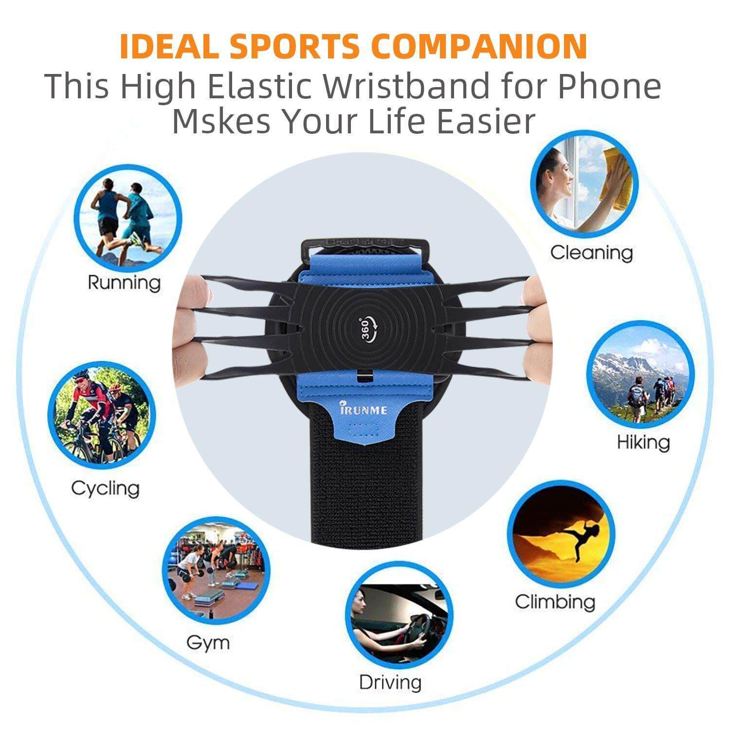 Rotating Sports Phone Holder Wristband - Image 7