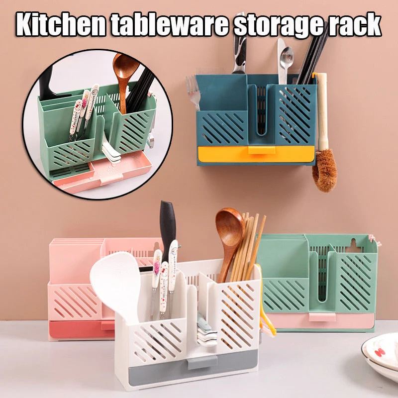 Wall-Mounted Kitchen Cutlery Drainer Storage - Image 5