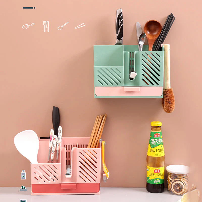 Wall-Mounted Kitchen Cutlery Drainer Storage - Image 6