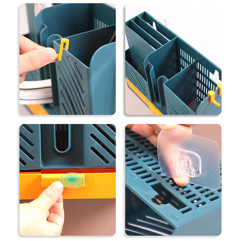 Wall-Mounted Kitchen Cutlery Drainer Storage - Image 7