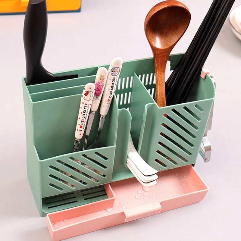 Wall-Mounted Kitchen Cutlery Drainer Storage - Image 8