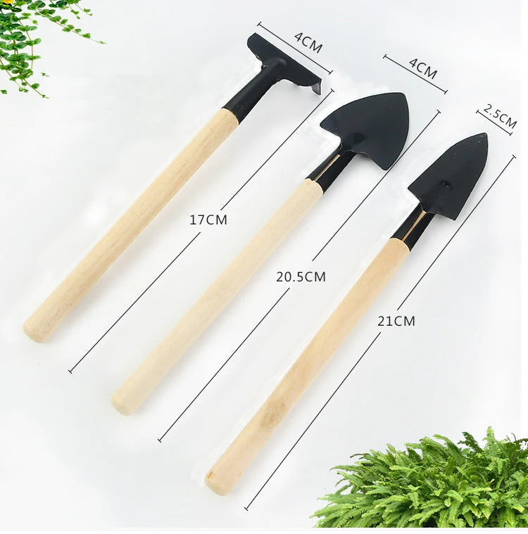 Wooden Mini Balcony Gardening Tool Set - Image 3
