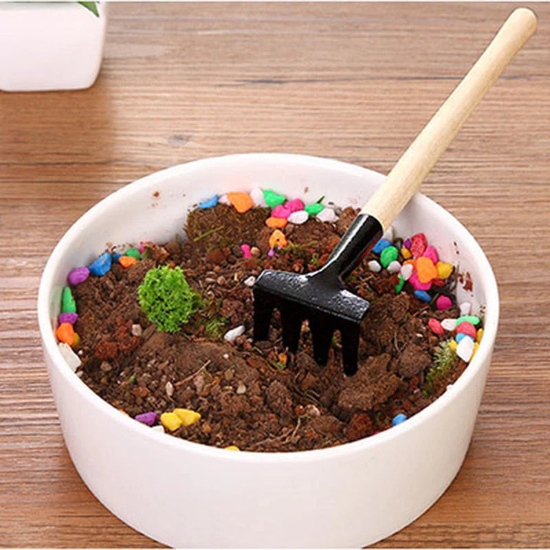 Wooden Mini Balcony Gardening Tool Set - Image 8